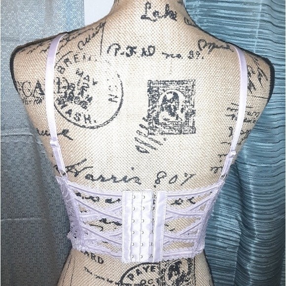 Youmita Mauve Ash 36C Floral Overlay longline bra NWT - Picture 3 of 9